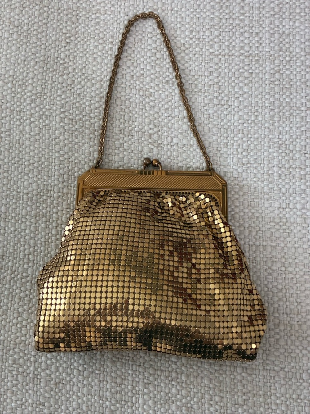 Whiting & Davis’s vintage Gold Mesh Evening Handbag with Chain Handle